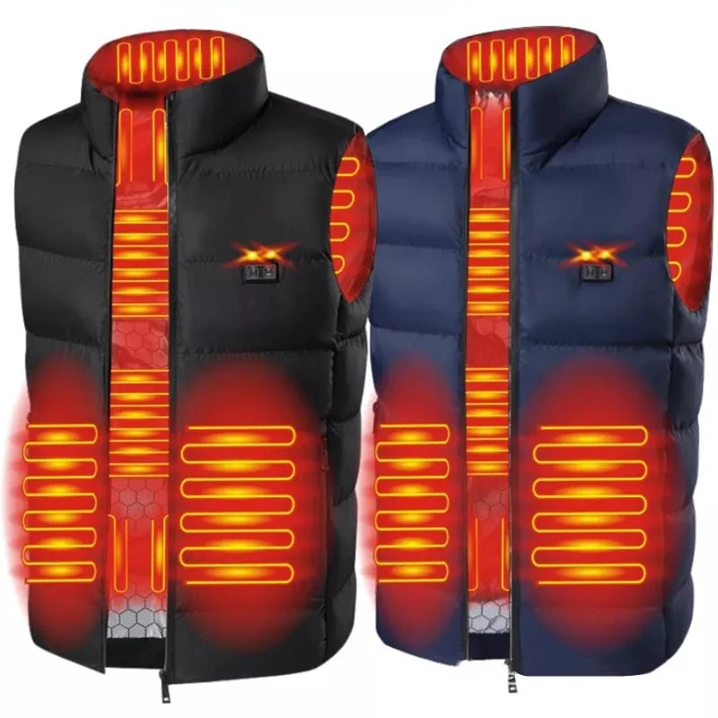 9 Areas Heated Vest Jacket USB Men Winter Electrically Heated Thermal