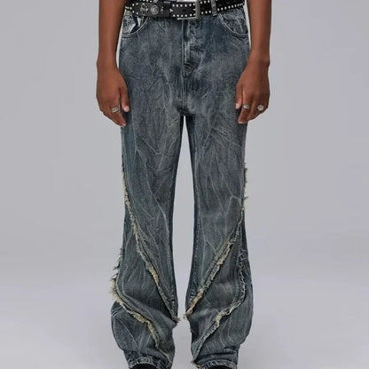 American Retro Jeans with Multiple Pockets for Men. All-season Trendy