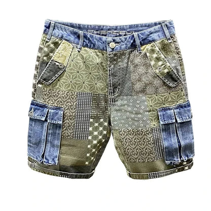 Summer New Cargo Denim Shorts Men&