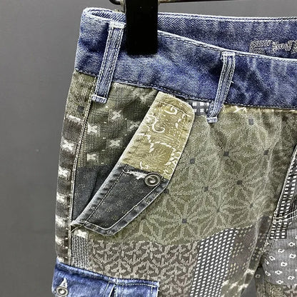 Summer New Cargo Denim Shorts Men&