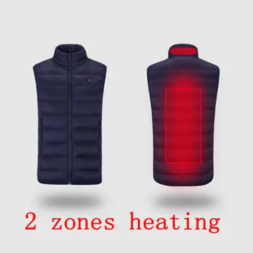 9 Areas Heated Vest Jacket USB Men Winter Electrically Heated Thermal