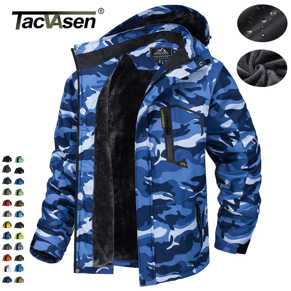 TACVASEN Fleece Lining Mountain Jackets Mens Hiking Jackets Outdoor