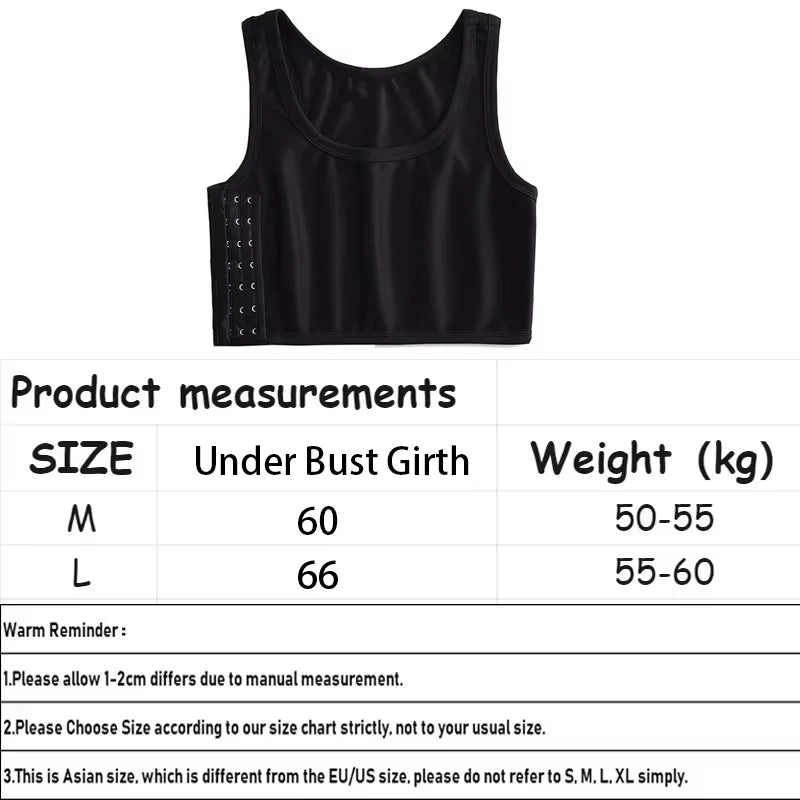 Flat Breast Binder Tomboy Underwear Women Seamless Summer Short Vest