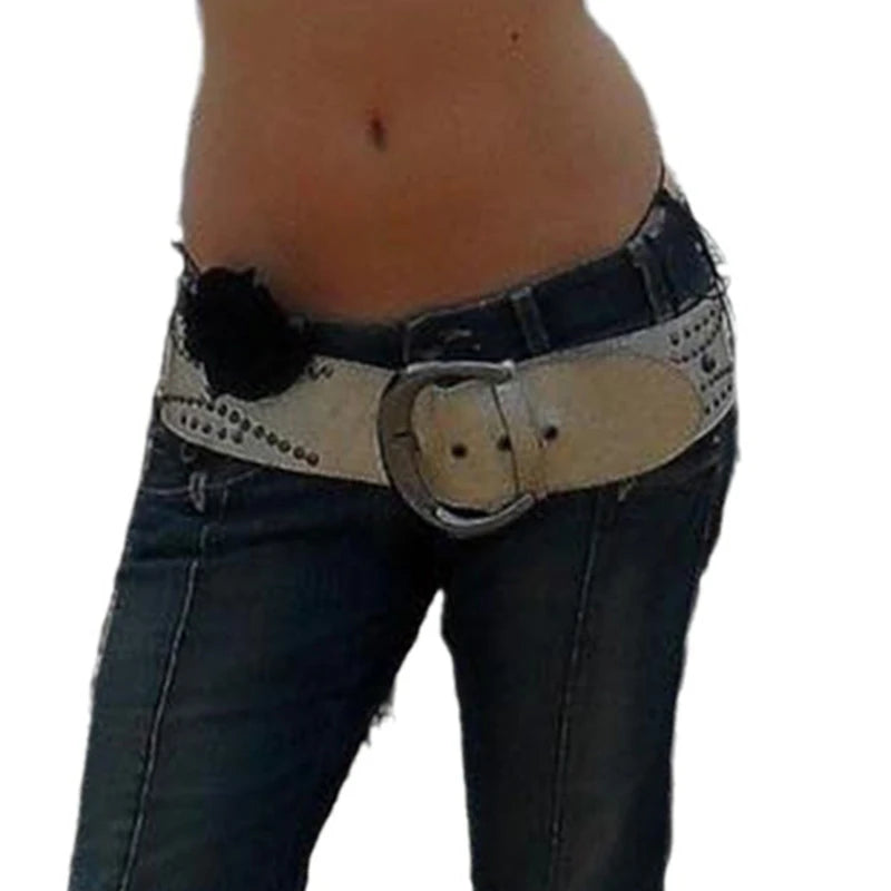 Vintage Belt for Women Casual Pin Buckle Cowgirl Belt Lady Wide Belt