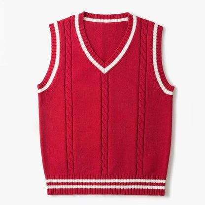 Sweater Vest Men Thicken V neck Sleeveless Knitted Sweaters Vests