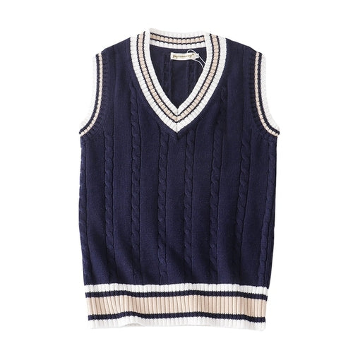 Sweater Vest Men Thicken V neck Sleeveless Knitted Sweaters Vests