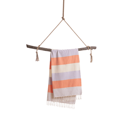 Palermo Beach Towel with Recycled Gift Box, Orange, Purple