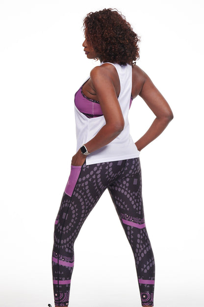 Signature On Purple Splash Leggings (Side Pocket)