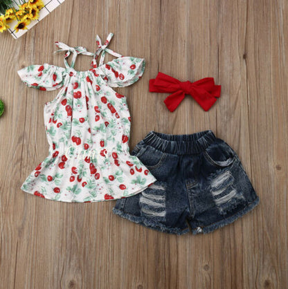 Toddler Kids Baby Girl Tops Dress Hole Jeans