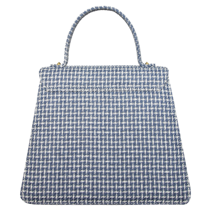 Top Handle Eco Wool Fabric Handbag Blue