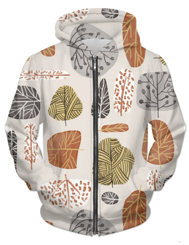 Tree Stamps UNISEX ZIP HOODIE