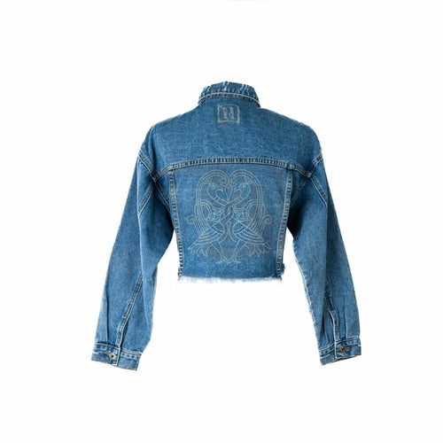 Love Birds Cropped Jeans Jacket