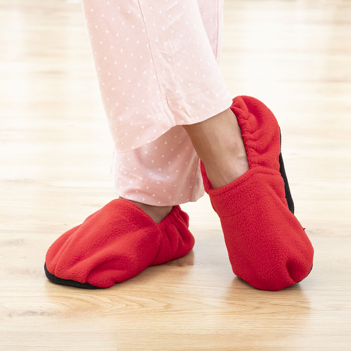 Microwavable Heated Slippers InnovaGoods Red