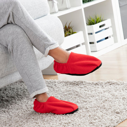 Microwavable Heated Slippers InnovaGoods Red