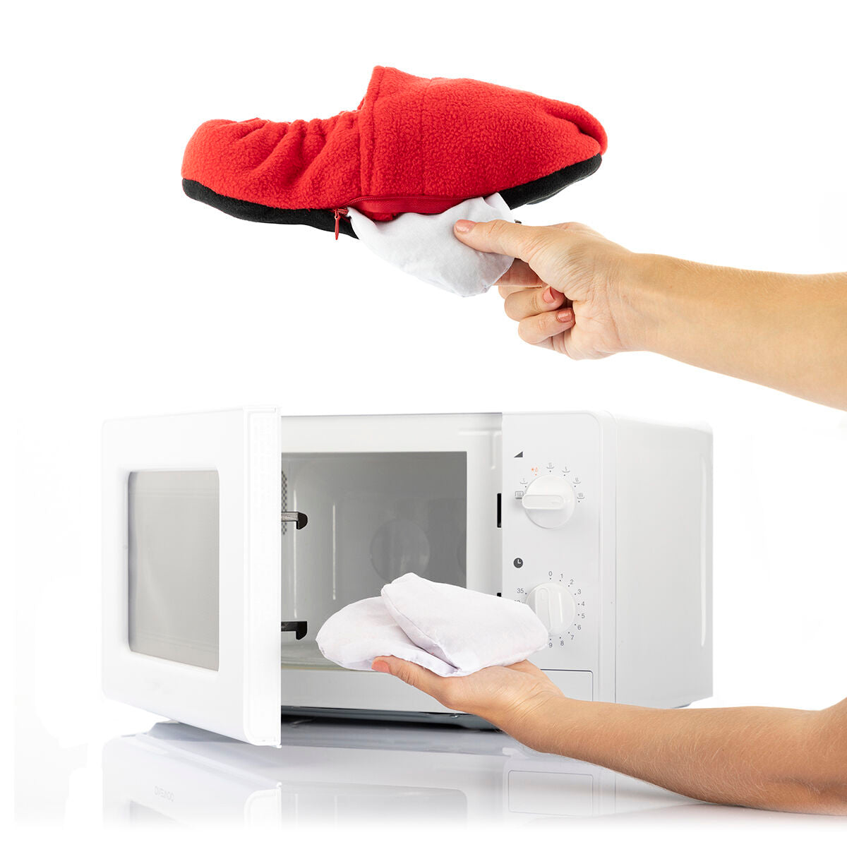 Microwavable Heated Slippers InnovaGoods Red