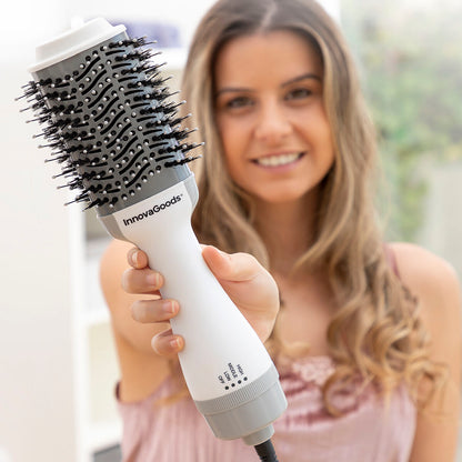 Ionic Dryer and Volumising Brush Volumio InnovaGoods White Grey 1000 W