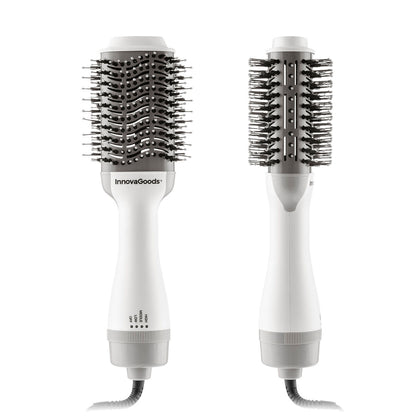 Ionic Dryer and Volumising Brush Volumio InnovaGoods White Grey 1000 W