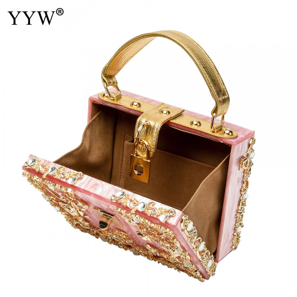 Acrylic Handbags Women 2022 Fashion Flower Shoulder Bags Evening Party