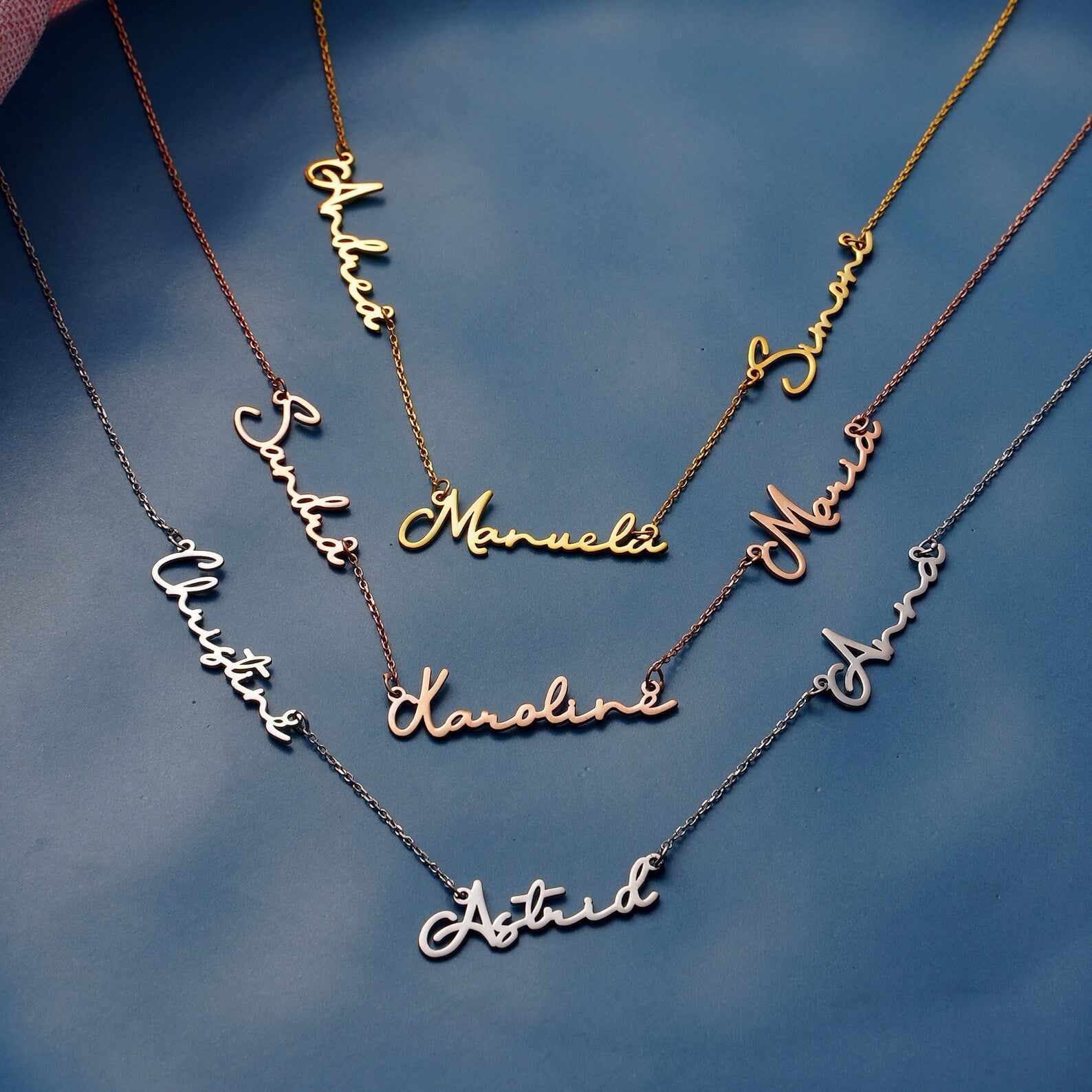 Multiple Name Necklace - personalized name necklace