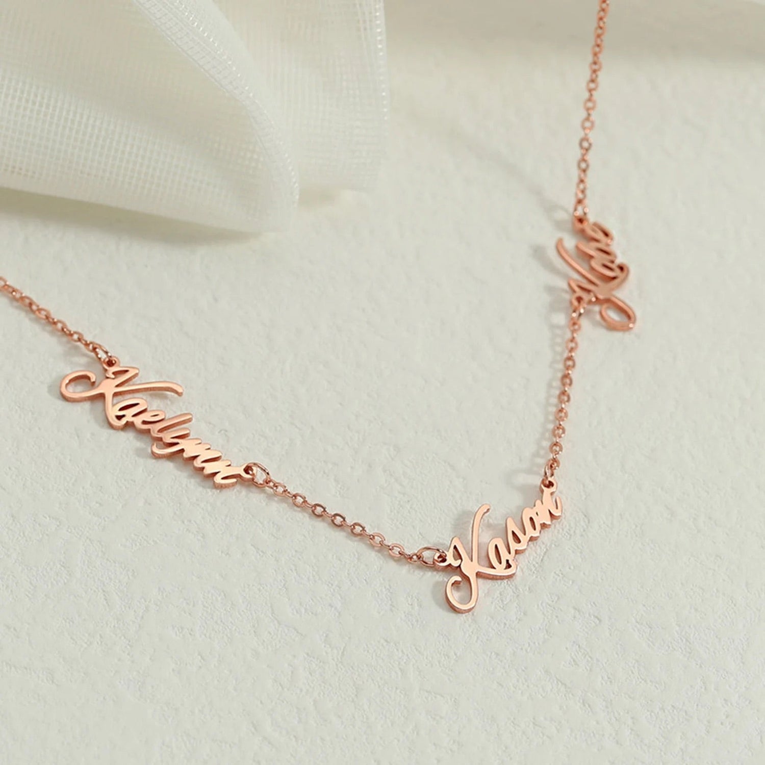 Multiple Name Necklace - personalized name necklace