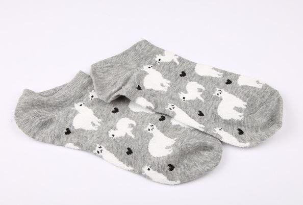 Alpaca Love No-Show Cotton Socks