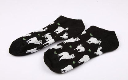 Alpaca Love No-Show Cotton Socks