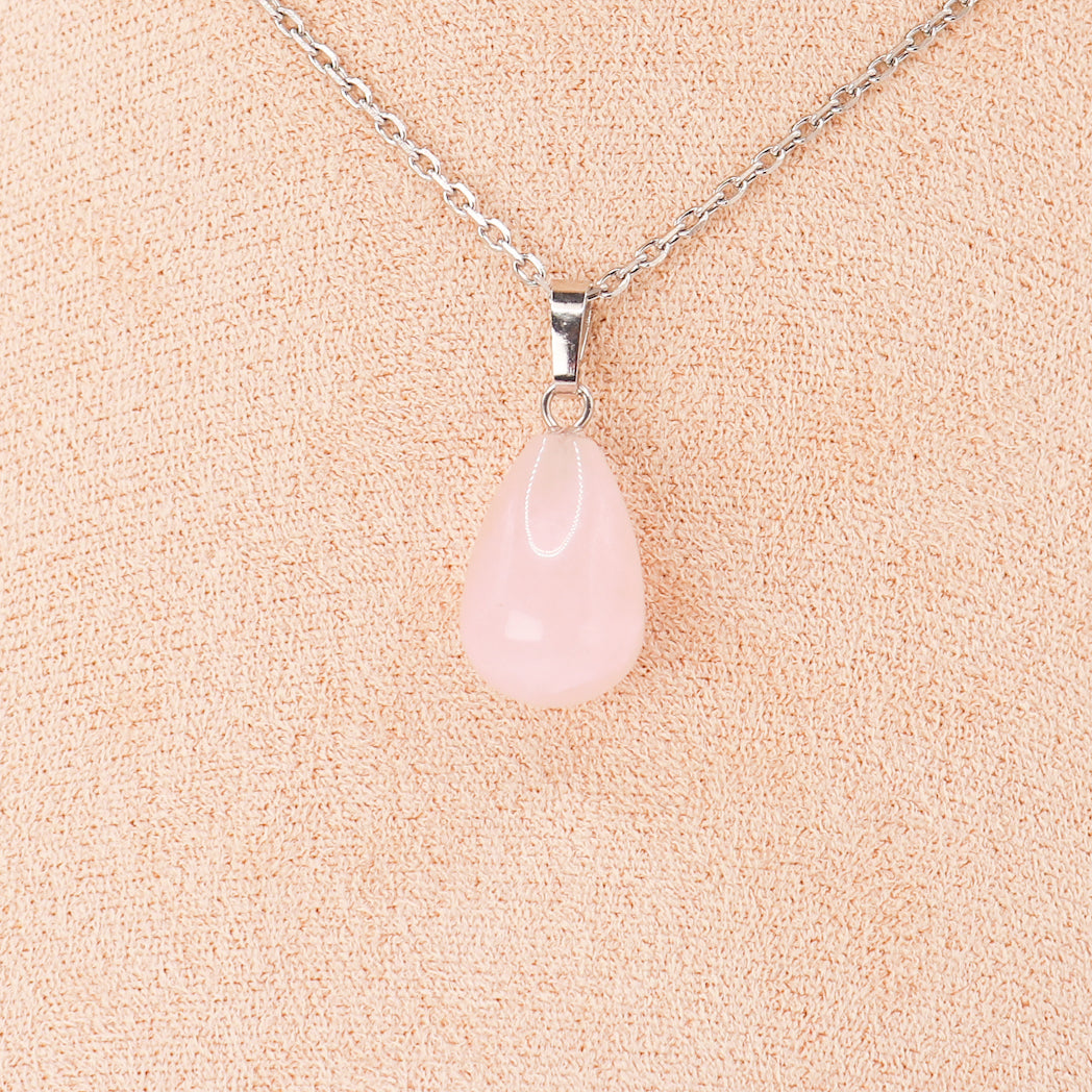 Pendentif | Goutte en Quartz rose