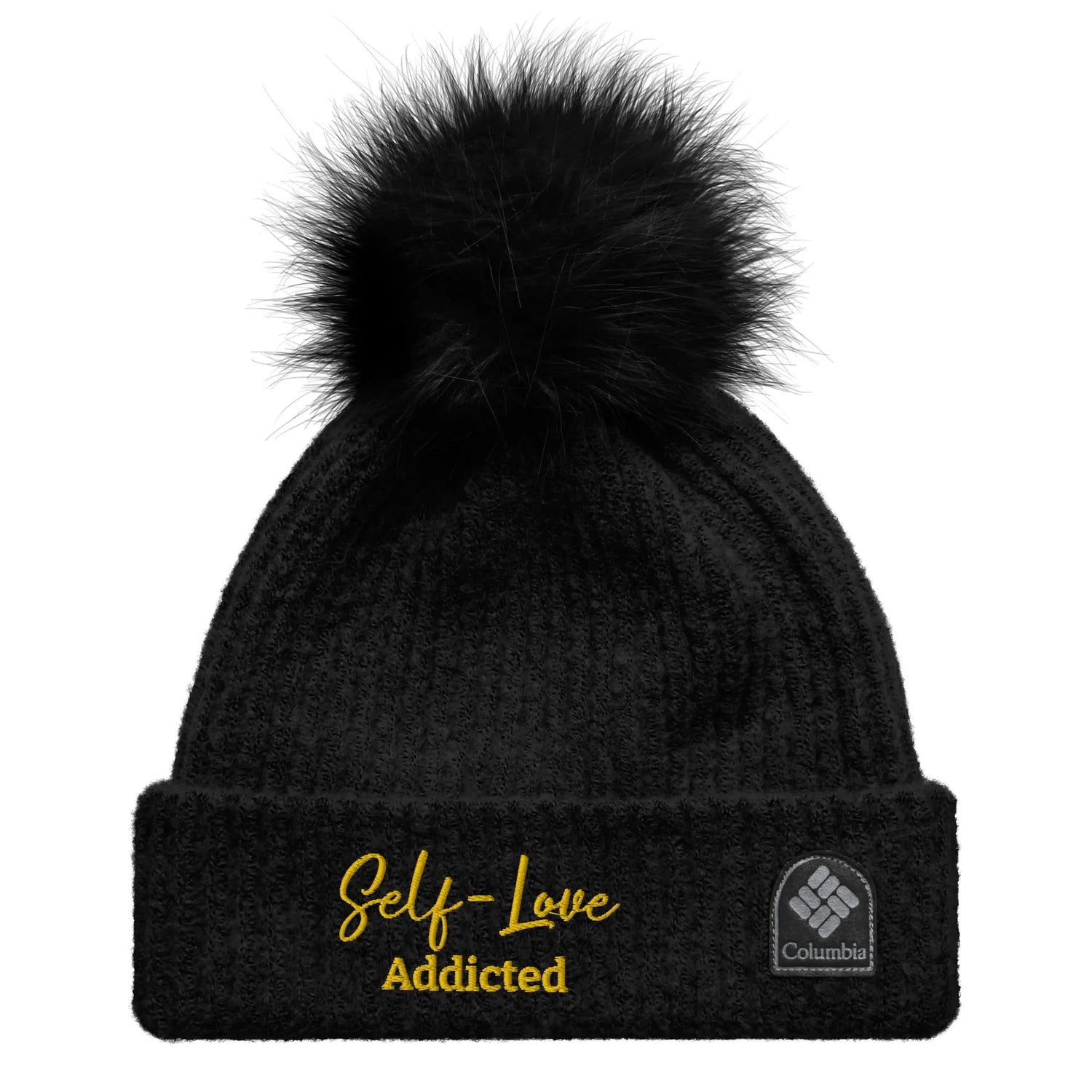 Winter Hats -  Self Love - Columbia pom-pom beanie with Embroidery