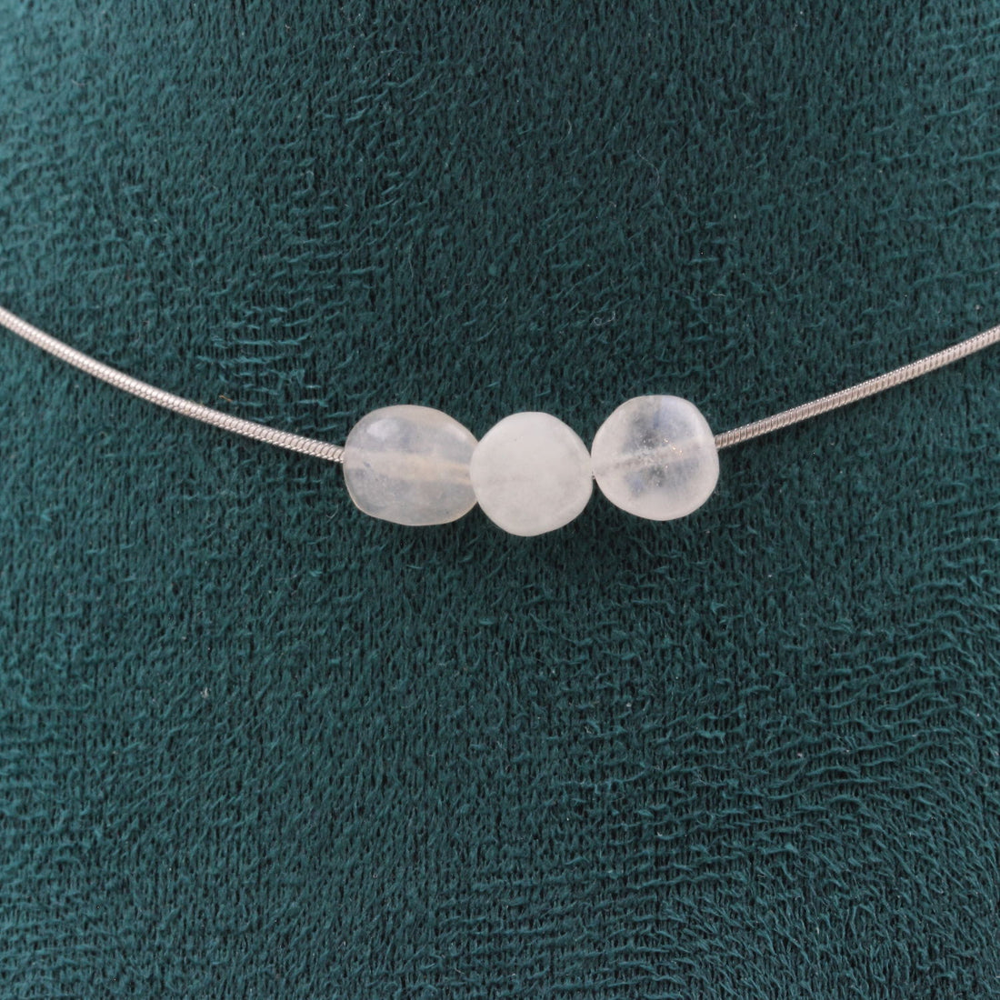 Moonstone from India 3 beads necklace.