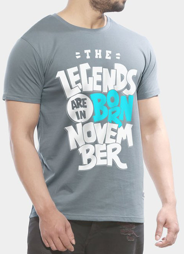 Legends Are Born In November - Half Sleeve T shirt