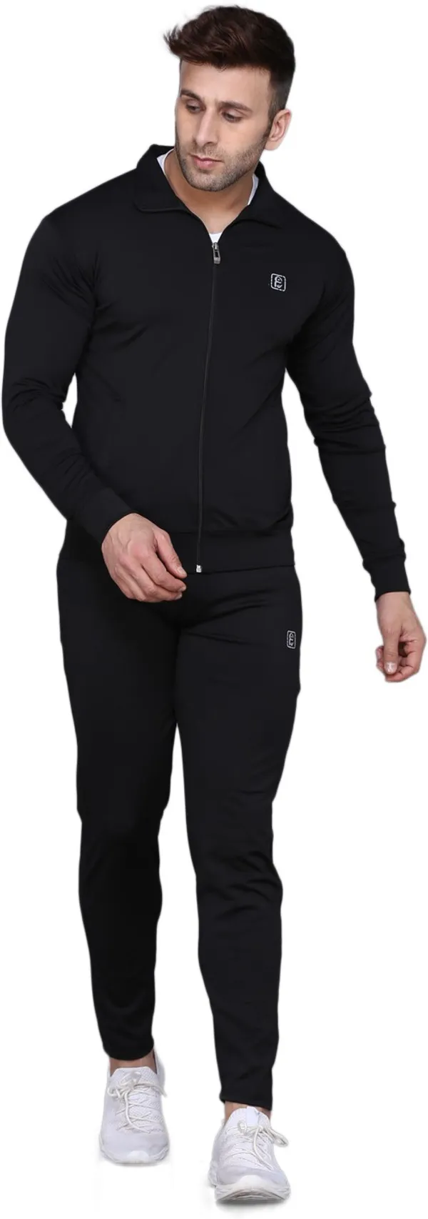 Black Polyester Track suit for Men (Color-Black) (Size-XL)