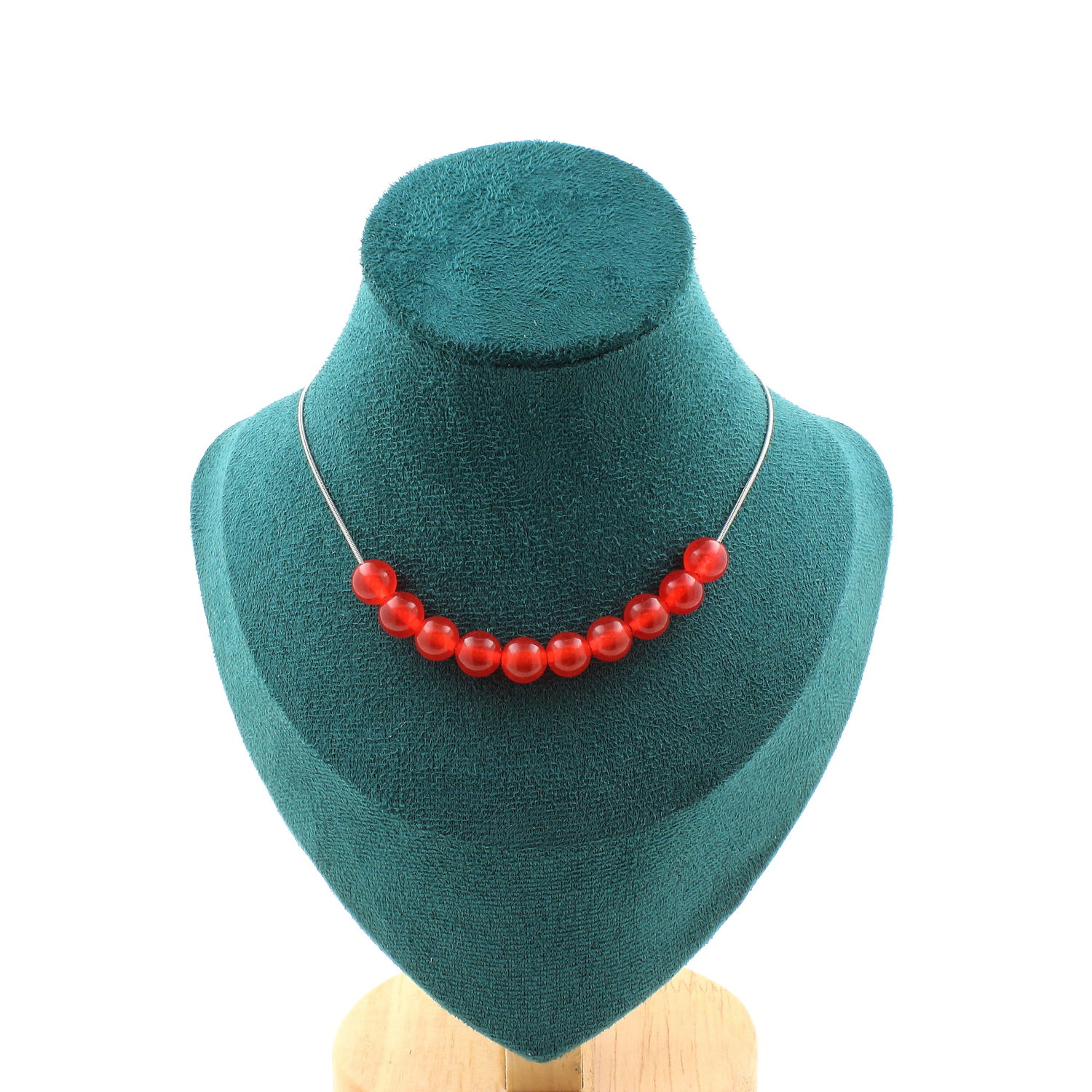 Red Chalcedony 10 beads 8 mm necklace