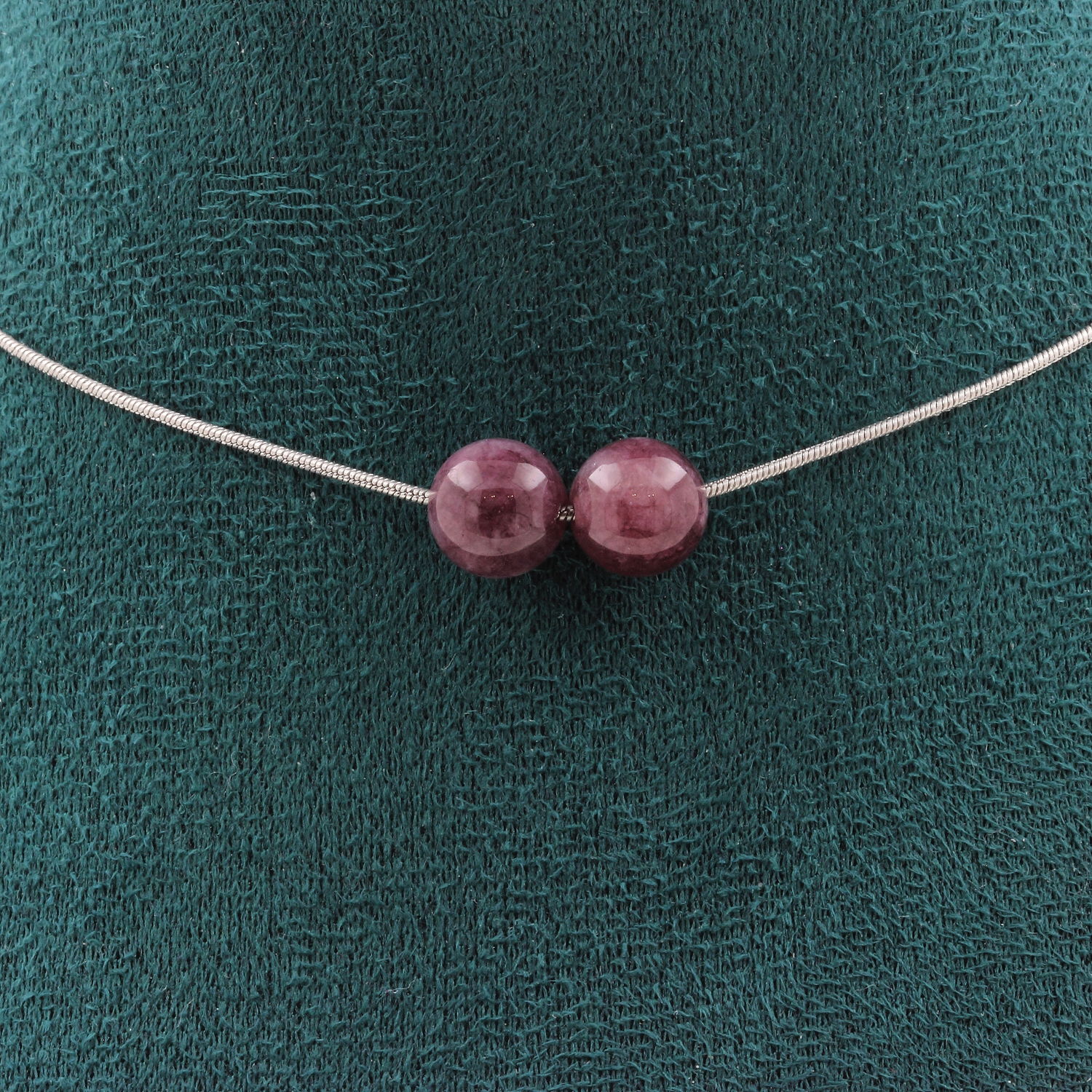 Lepidolite 8 mm 2 beads necklace.