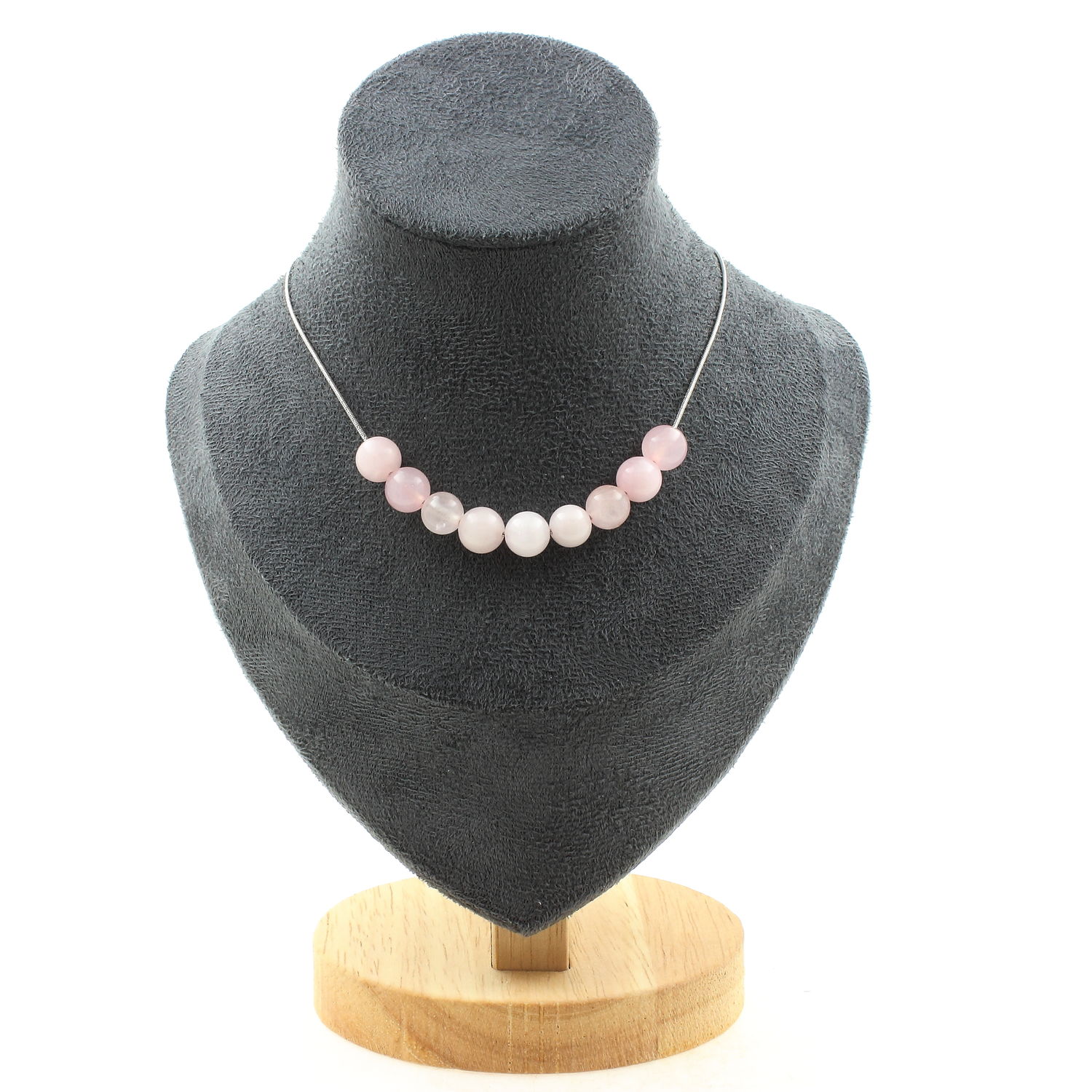 Rose Quartz 8 mm 10 beads necklace