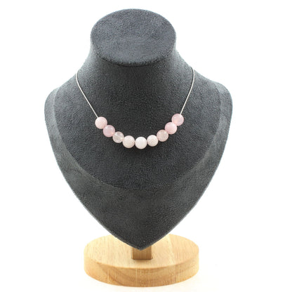 Rose Quartz 8 mm 10 beads necklace