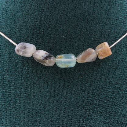 Multicolored Opal from Australia 5 beads necklace.