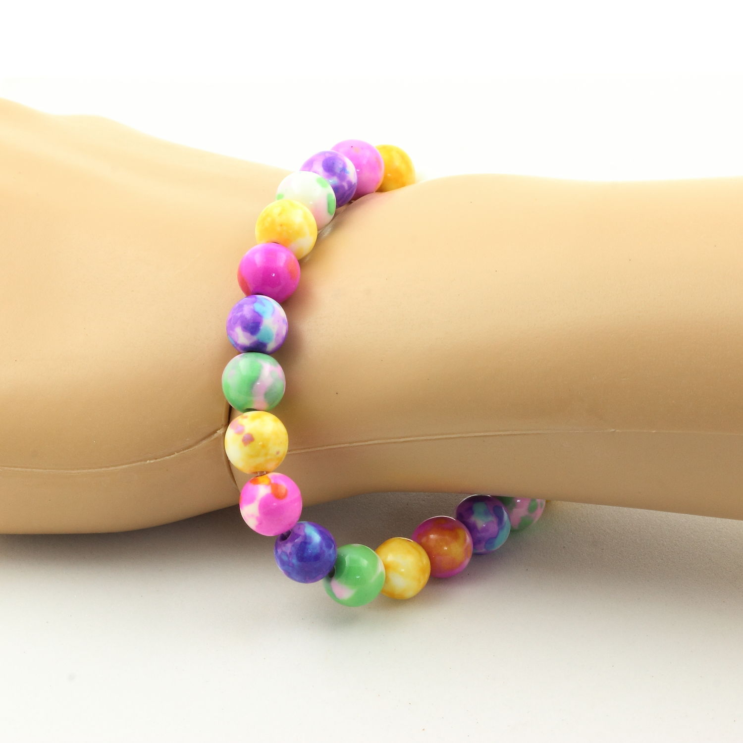 Purple Yellow+Pink Green+Blue Purple+Yellow Pink Jasper Bracelet