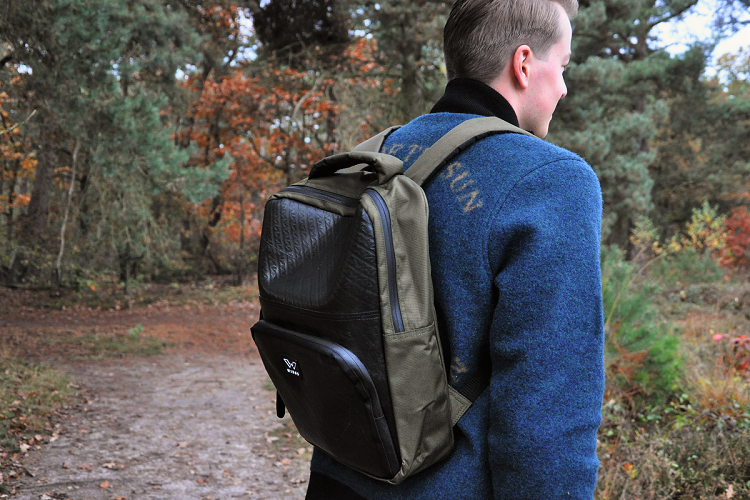 Backpack Funky Falcon from recycled tyres