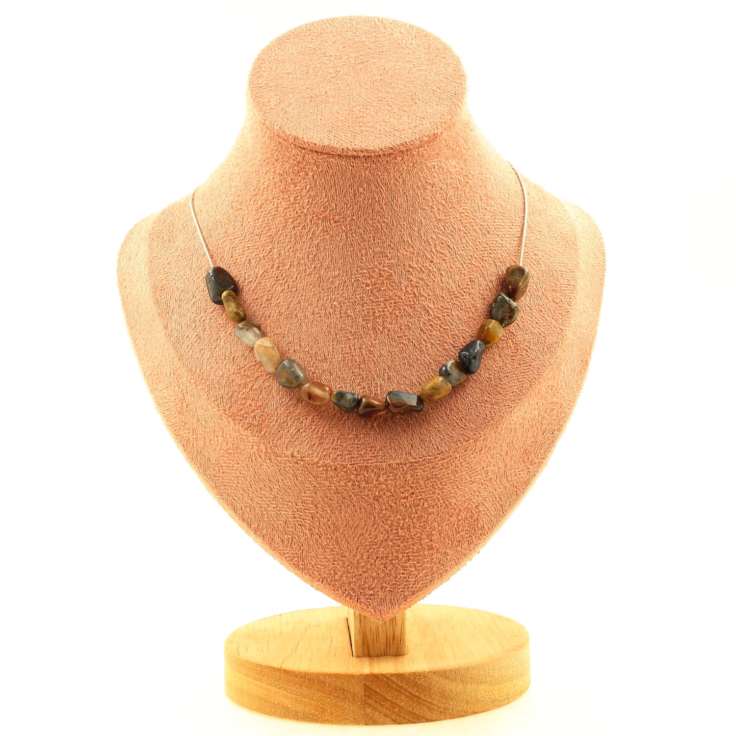 Pietersite from the USA 15 beads necklace