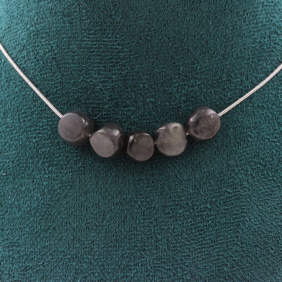 Labradorite from Finland 5 beads necklace