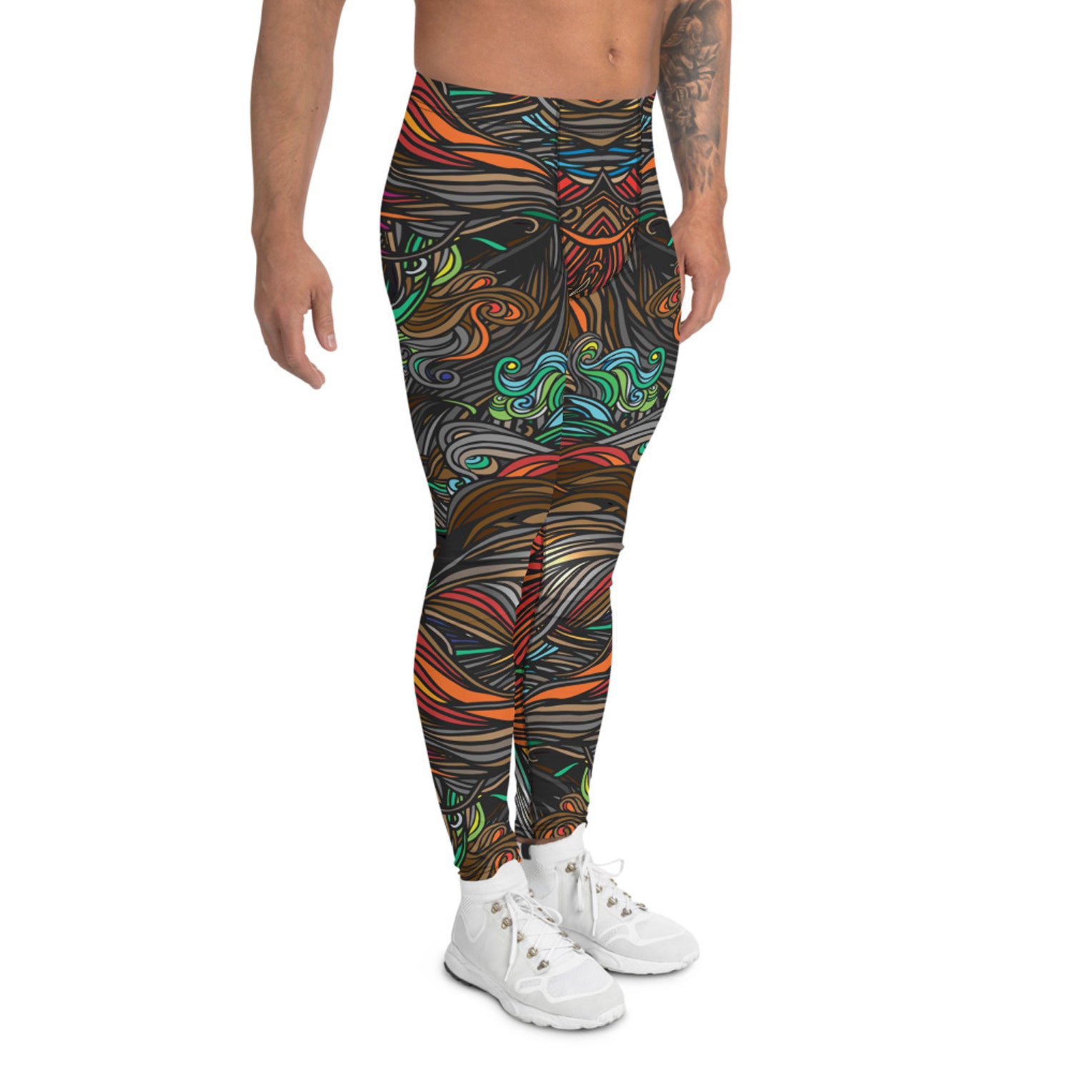 Abstract Swirls Leggings for Men