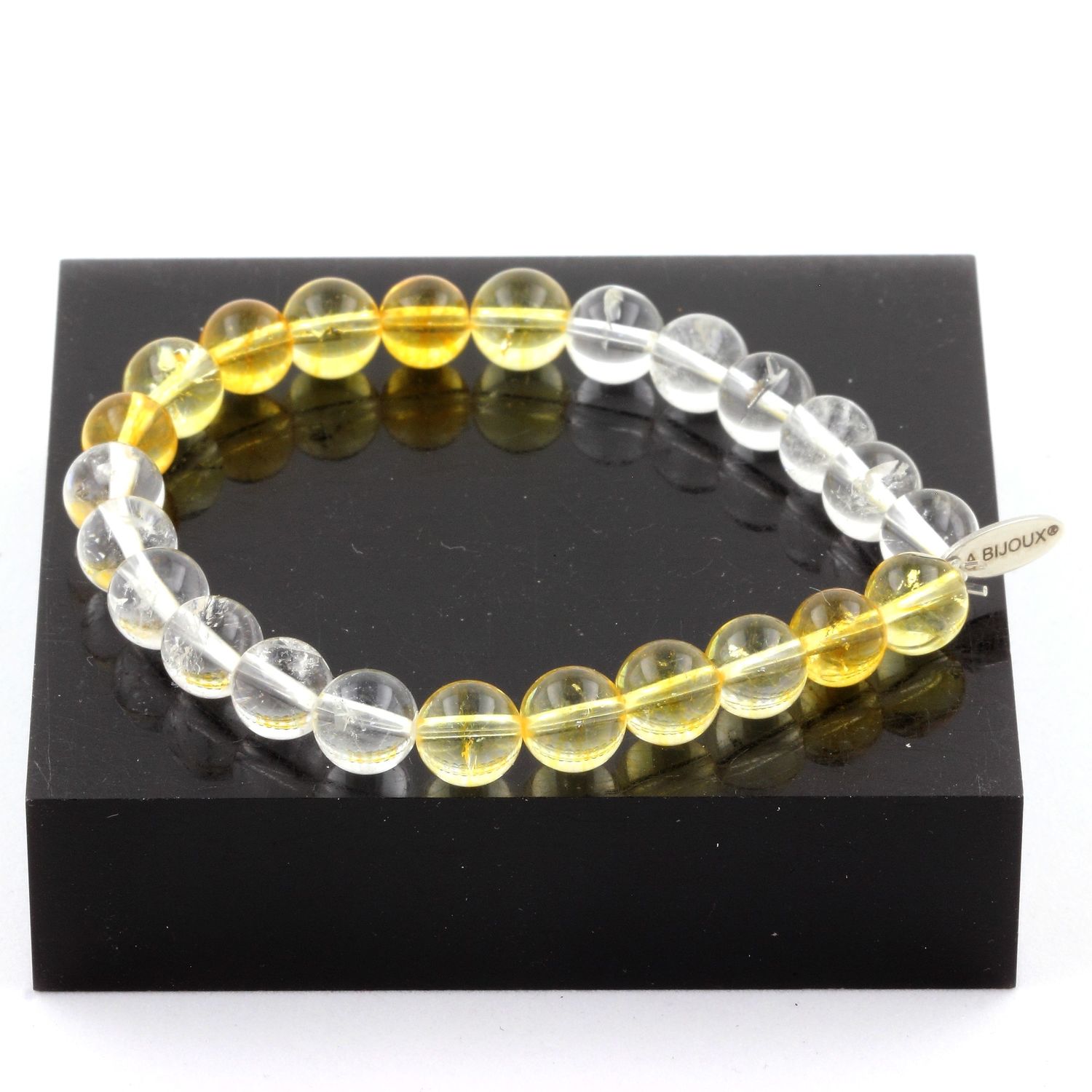 Quartz + Citrine Bracelet 8 mm.