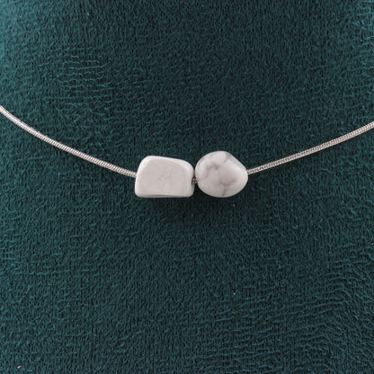 Howlite from the USA 2 beads necklace.