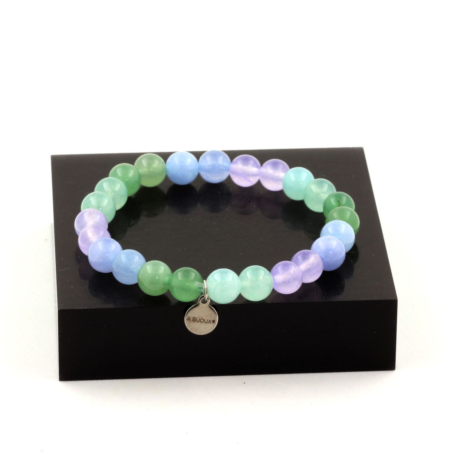 Angelite + Aventurine + Aquamarine + Lavender Chalcedony Bracelet