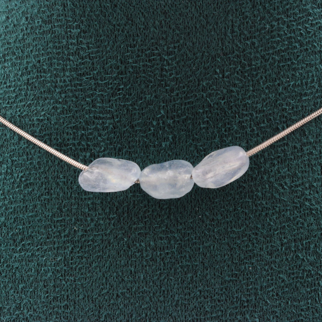 Aquamarine from Brazil 3 beads necklace