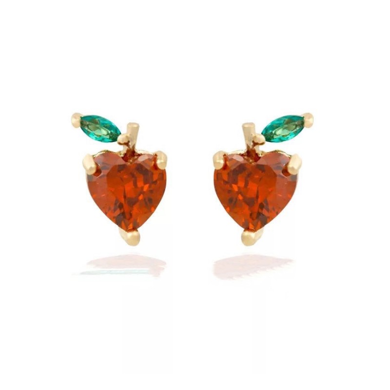 fruit shaped gold plated earrings