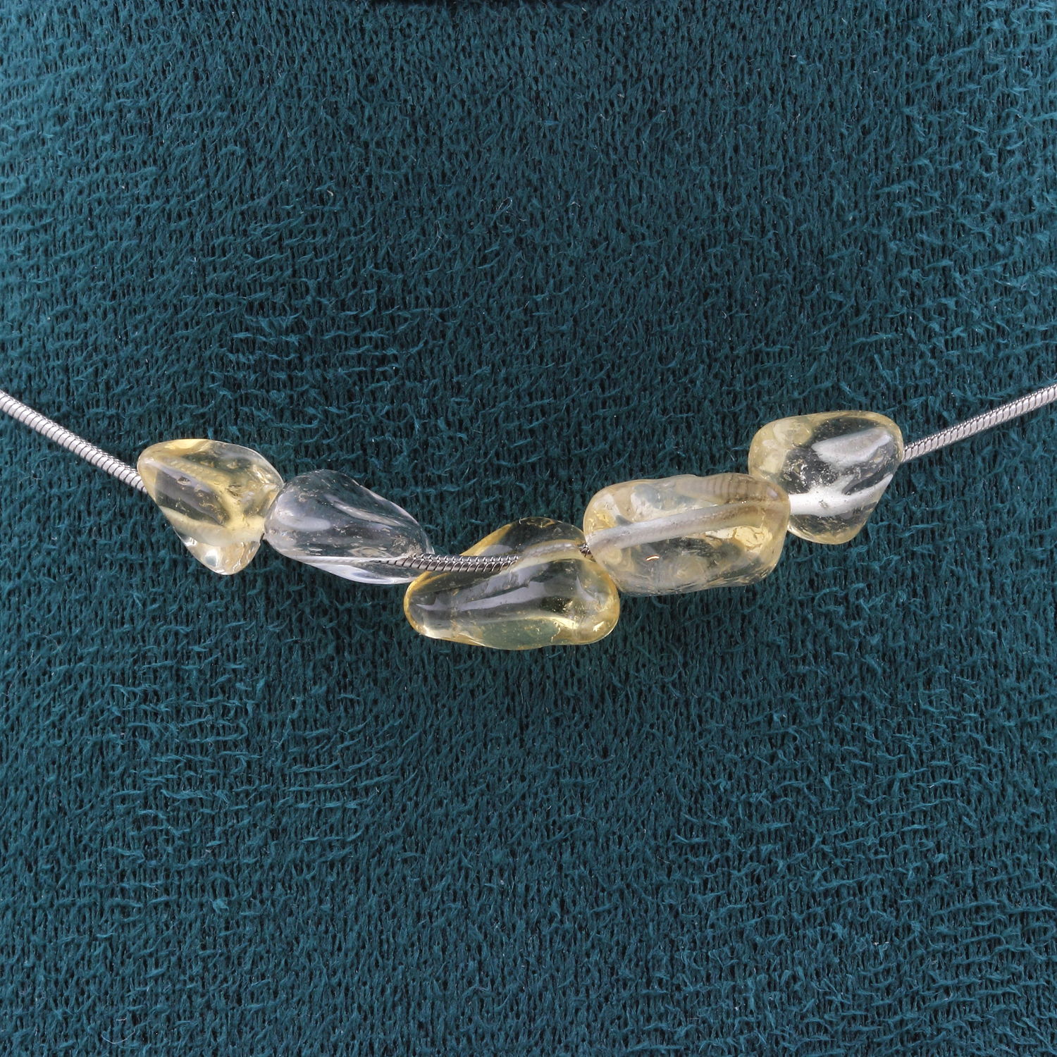 Citrine from Brazil 5 beads necklace.