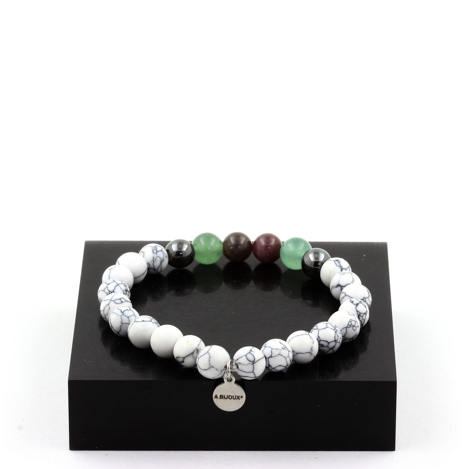 Ruby, Burma + Aventurine + Hematite + Howlite Bracelet