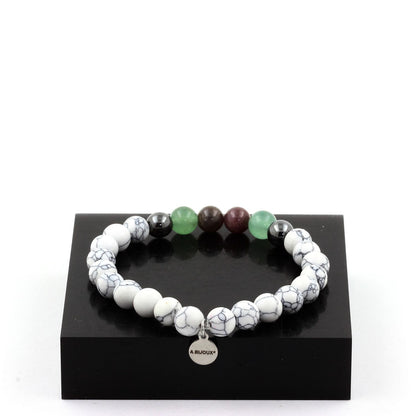 Ruby, Burma + Aventurine + Hematite + Howlite Bracelet