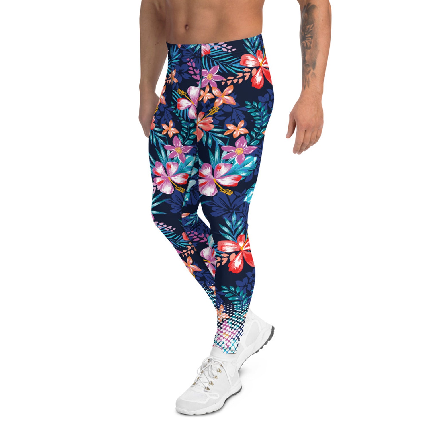 Hawaii Surf Leggings for Men with Fade White